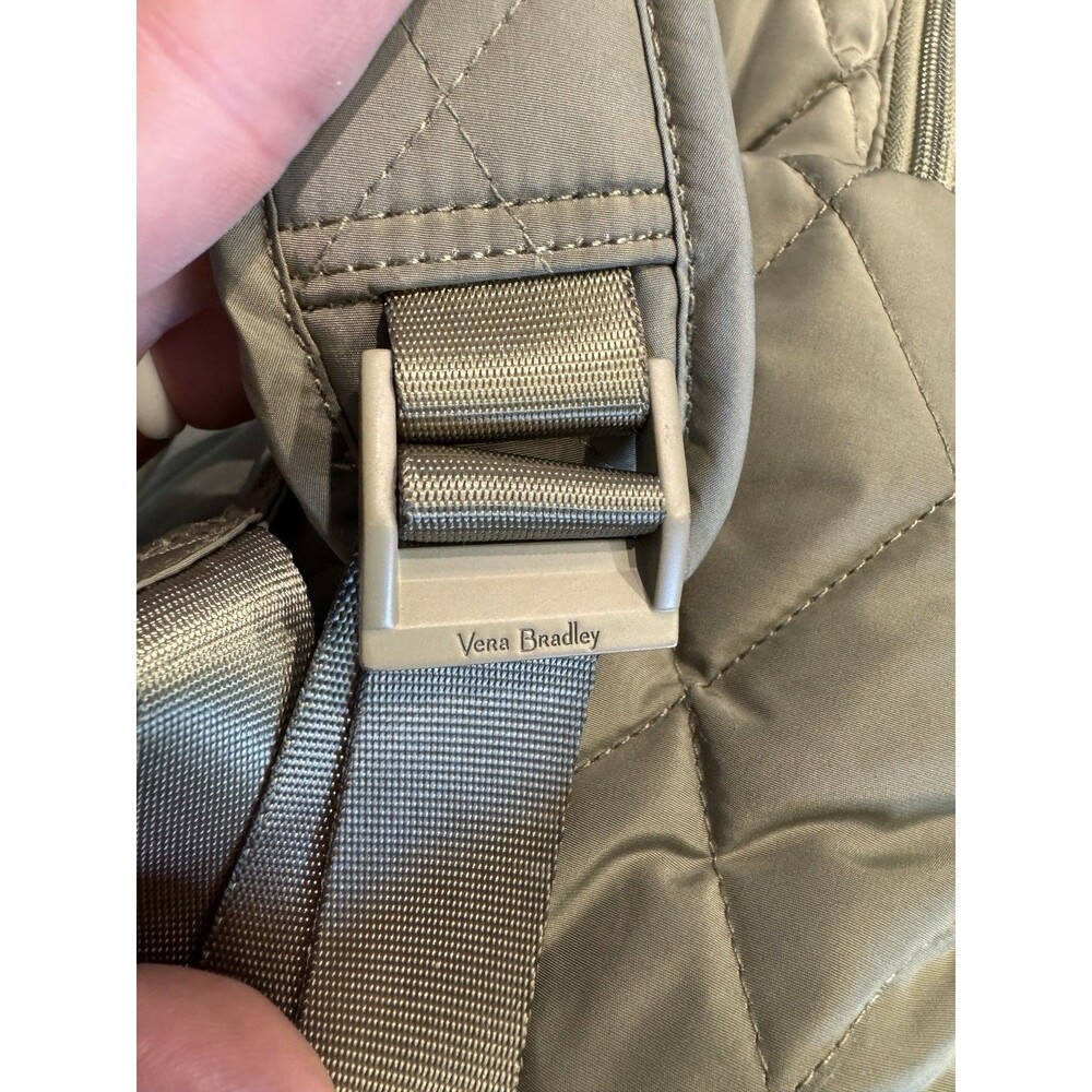 Vera Bradley quilted back pack olive leaf green with matching wallet lighten up - Picture 15 of 15